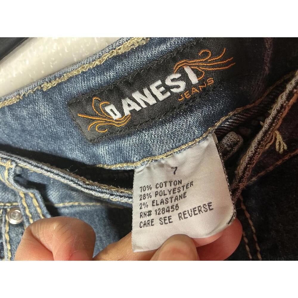 < Y2K Danesi Dark Wash Skinny Jeans Size 7 > - Picture 2 of 3